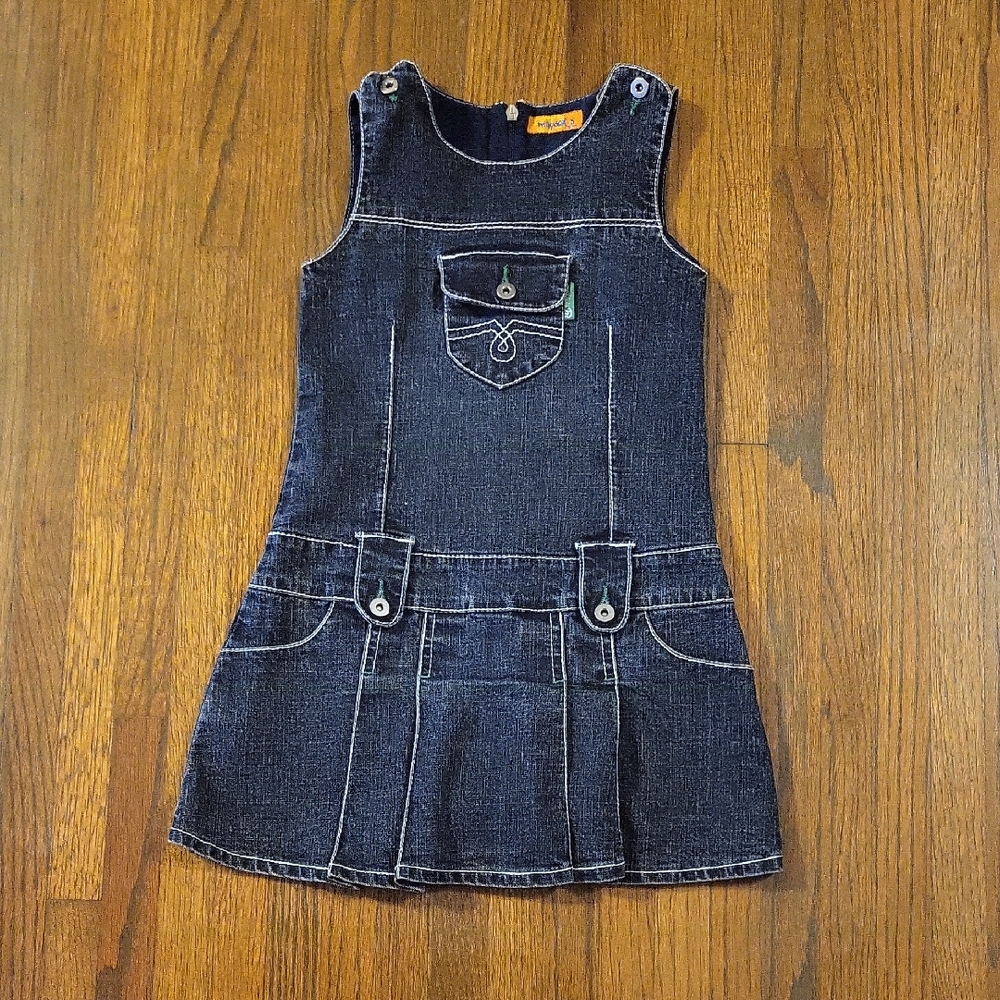 Mayoral Dark Blue Denim Jumper Dress